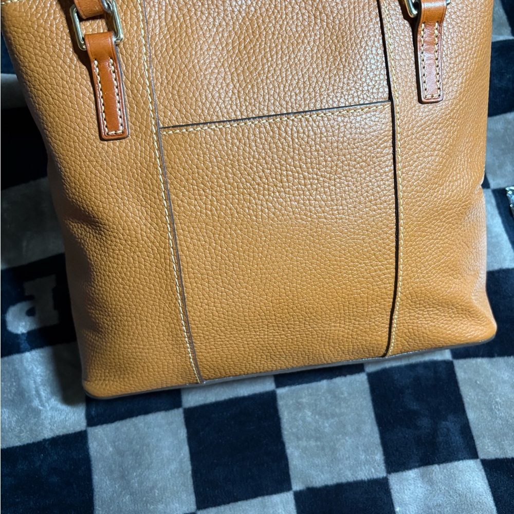 Dooney & Bourke Caramel Leather Tote - Picture 2 of 13